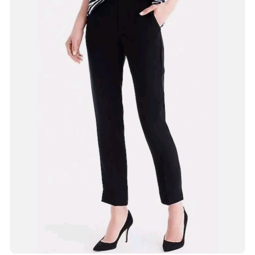 J. Crew 4 Tall Pull On Easy crop pant in four-season stretch Black